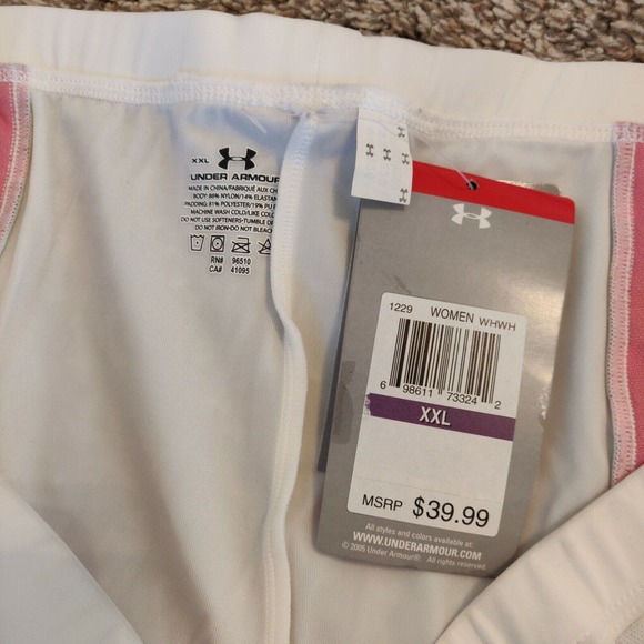Under Armor New Women's Slider Shorts White Padded Size XXL Light Compression - Picture 6 of 9
